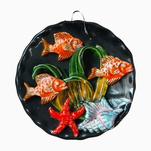 Keramik Fisch Wanddekoration, 1950er