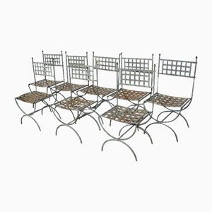 Vintage Chairs in Wrought Iron, 1920s, Set of 4