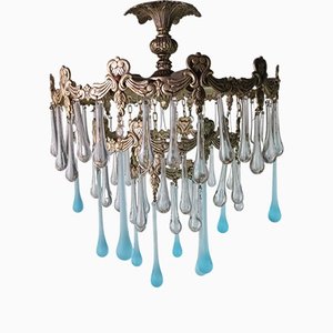 Murano Tropfen Deckenlampe, 1950er