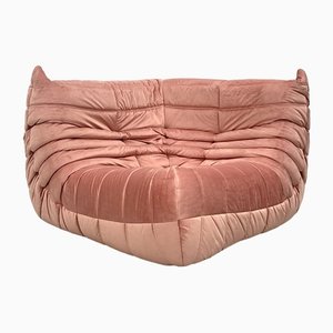 Togo Cornerseat in Pink Velour by Michel Ducaroy for Ligne Roset, 1970s
