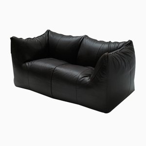 Le Bambole Sofa in Dark Brown Leather by Mario Bellini for B&B Italia