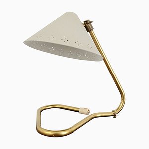 Aluminum and Brass Table Lamp by Erik Wärnå, 1950s