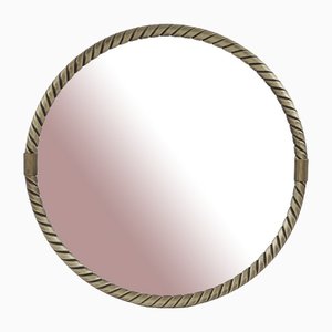 Round Swirl Brass Wall Mirror, Germany, 1990s