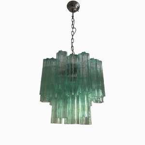 Lámpara de araña Sputnik de cristal de Murano verde claro de Simoeng