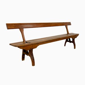 English Antique Wooden Bench with Tiltable Back