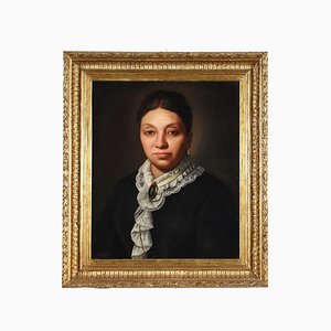 Frauenporträt, 19. Jh., Öl auf Leinwand, Gerahmt