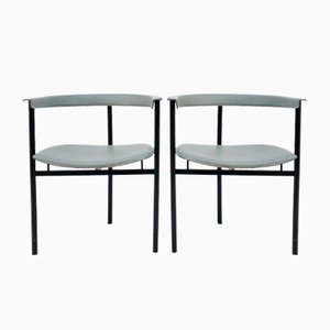 Fauteuils en Cuir par Enrico Pellizzoni, Set de 2