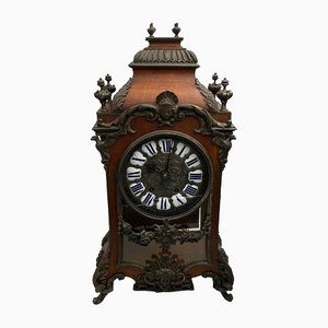 19th Century Napoleon III Bronze Wood Clock