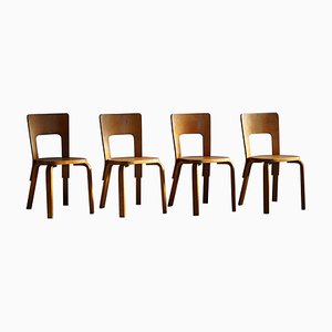 Model 66 Dining Chairs attributed to Alvar Aalto by O.Y.Huonekalu, 1930s, Set of 4