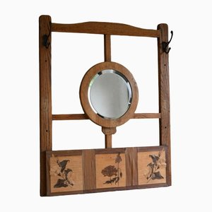 Miroir d'Entrée Antique en Chêne