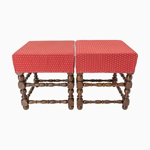 Tabourets Ottomans Louis XIII, France, 1950s, Set de 2