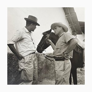 Hanna Seidel, Fermière Colombienne avec Cheval, Photographie en Noir et Blanc, 1960s