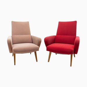 Set of His and Her Armchairs attributed to Jaroslav Šmídek, Czechoslovakia, 1960s