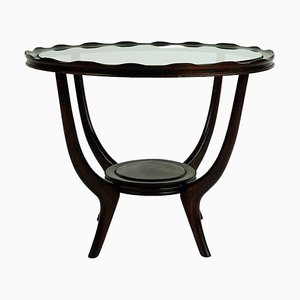 Mid-Century Italian Glass Circular Top Coffee Table attributed to Carlo Di Carli, 1950s