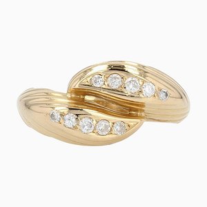 Anillo moderno de oro y diamantes de 18 quilates