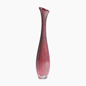 Vase Zebra Art Ice Cream Vintage attribué à Vicke Lindstrand pour Kosta, 1960s