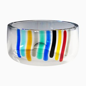 Scodella grande a forma di cascata in vetro colorato di Ferro & Lazzarini, Murano, anni '80