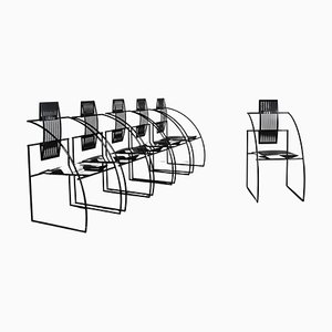 Chaises La Quinta en Acier et Métal par Mario Botta attribuées à Alias, Italie, 1985, Set de 6