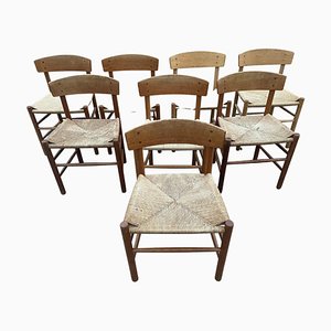 Oak Dining Chairs by Børge Mogensen for FDB Møbler, Set of 8