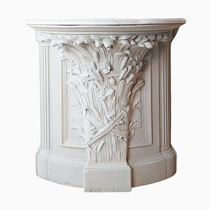 Consolle antica con ripiano in marmo bianco