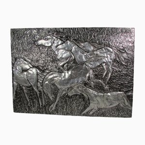 Geprägtes Aluminium Relief mit Pferd