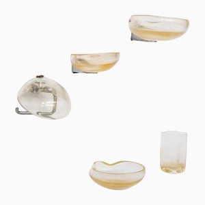 Bathroom Set in Murano Glass by Archimede Seguso, 1950s, Set of 5