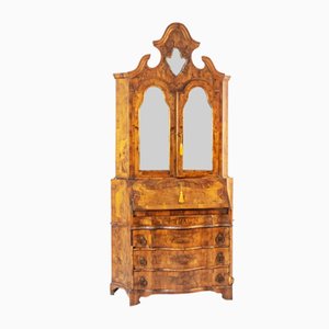 Mueble estilo Luis XV antiguo de raíz de nogal, década de 1800