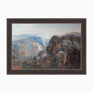 Spartaco Zianna, Paesaggio montano, 1970s, Oil on Canvas, Framed