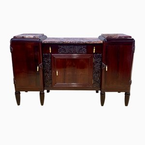 Art Deco Mahogany Sideboard with Carved Fruit Decorations, 1920s