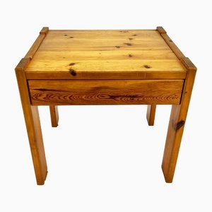 Mesa auxiliar de madera de pino, años 70