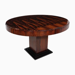 French Art Deco Center Table in Macassar Ebony, 1930s