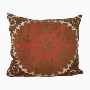 Vintage Square Brown Suzani Couch Cushion Cover