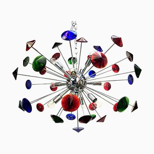 Mehrfarbiger Italienischer Sputnik Kronleuchter aus Muranoglas von Simoeng