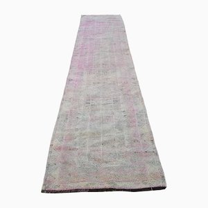 Vintage Kurdish Hand Woven Herki Tribal Runner Rug in Wool, 1970s