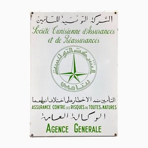 Placa Kohler de la Compañía de Seguros Tunecina esmaltada