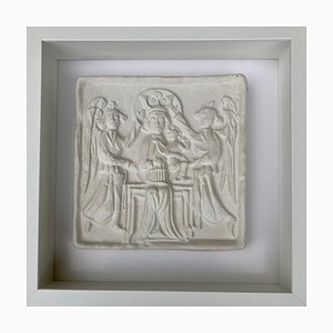 Medieval Gypsum Cast Tile with Queen, 2022