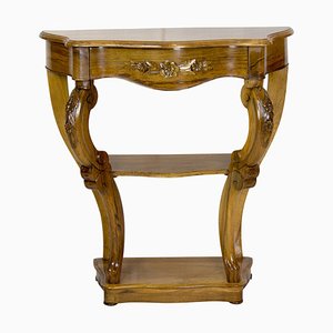 Table Console Antique Biedermeier en Noyer, 1800s