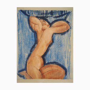 Amedeo Modigliani, Blue Caryatid 1, Lithographie und Schablone auf Arches Papier, 1960