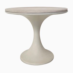 Mid-Century Italian Tulip Side Table in Plastic and Leather, 1972
