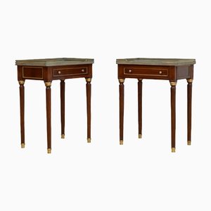 Decorative Marble Top Side Tables, 1950s, Set of 2
