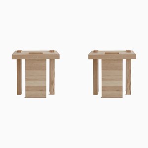 Natural Itooraba Stools by Sizar Alexis, Set of 2