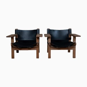 Original Spanische Stühle von Borge Mogensen für Fredericia, 1960er, 2er Set