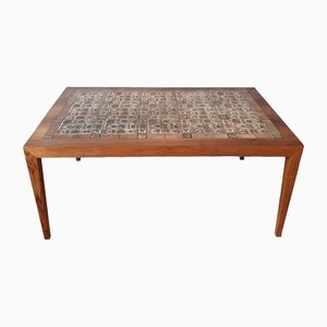 Danish Rosewood Coffe Table with Mosaic, 1960s