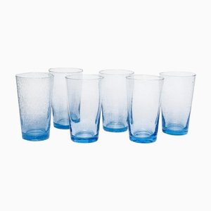 Bicchieri da acqua blu di Biot, anni '70