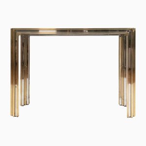 Coffee Table in Brass and Chromed Metal, Italy, 1970s