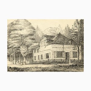 John Dugmore, Ledoyen Cafe en los Campos Elíseos, principios del siglo XIX, dibujo a tinta