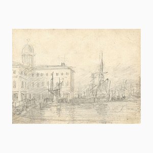 Sir Augustus Wall Callcott RA, Venetian Harbour, Early 19th Century, Graphite Drawing