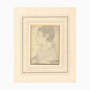 Forse George Dawe RA, Portrait of a Boy in Profile, 1798, Graphite Drawing, Framed