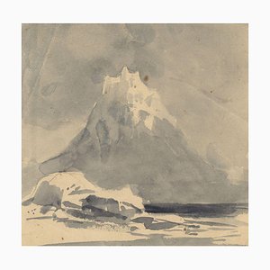 Nach Elijah Walton, Mountain Study in Grisaille, Mitte 19. Jh., Aquarell