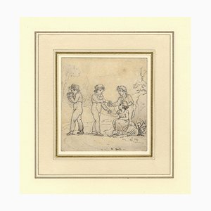 Thomas Stothard RA, Sharing the Meal, Early 19th Century, Graphite Drawing